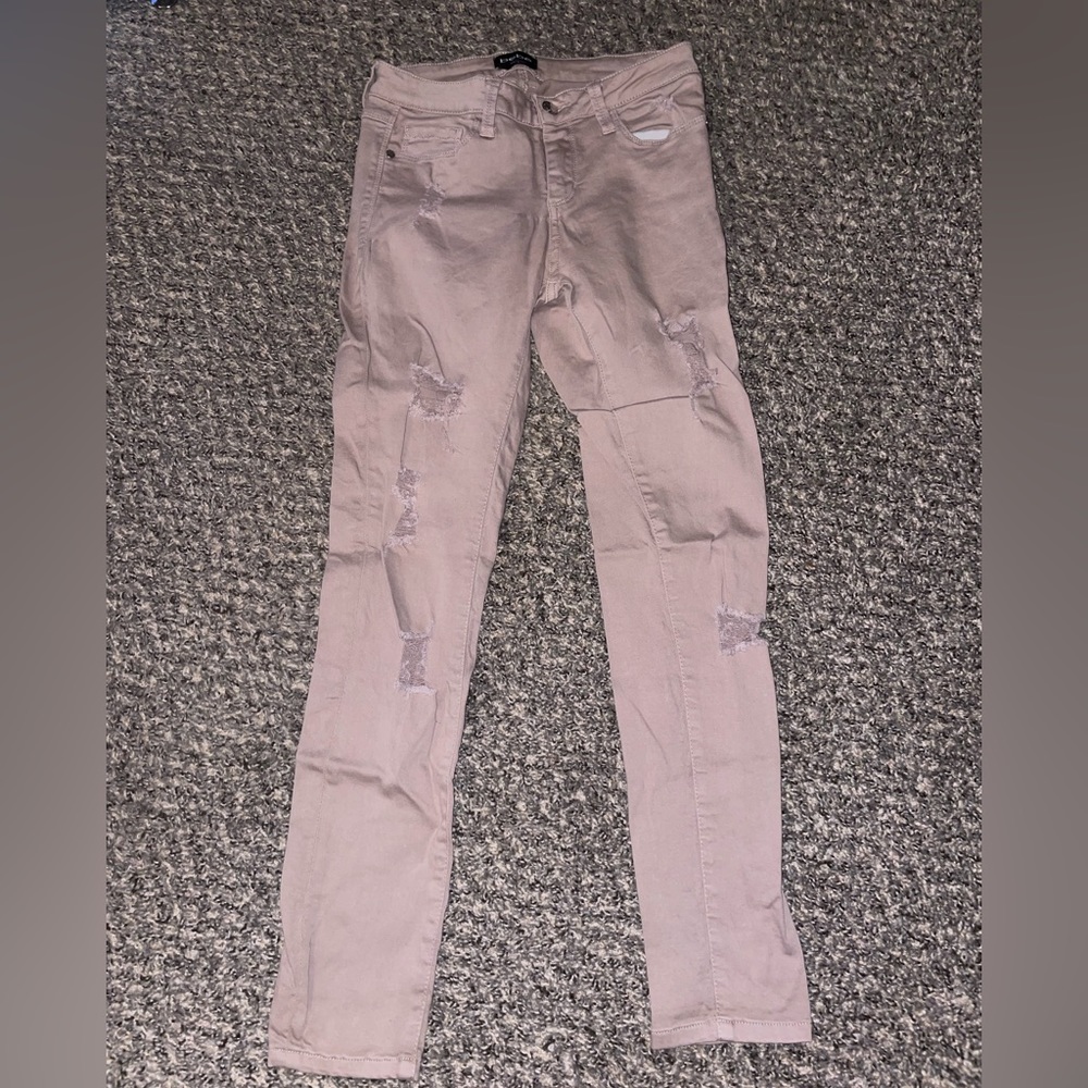Beige ripped jeans size 26